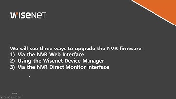 How to Update Wisenet NVR Firmware