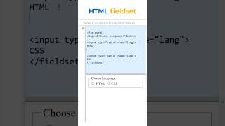 HTML Fieldset  #htmltutorial #programming #coding