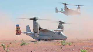 Marines: Training in Loading and Unloading Cargo with MV 22B Osprey