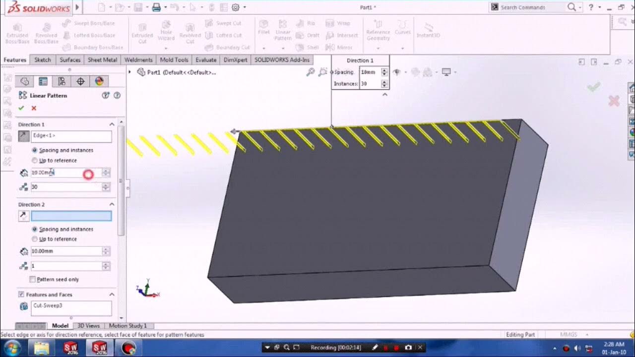 KNURLING OF FLAT SURFACE IN SOLIDWORKS YouTube
