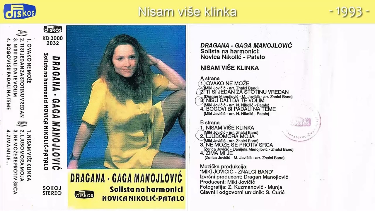 Dragana Gaga Manojlović - Nisam više klinka - (Audio 1993) - CEO ALBUM