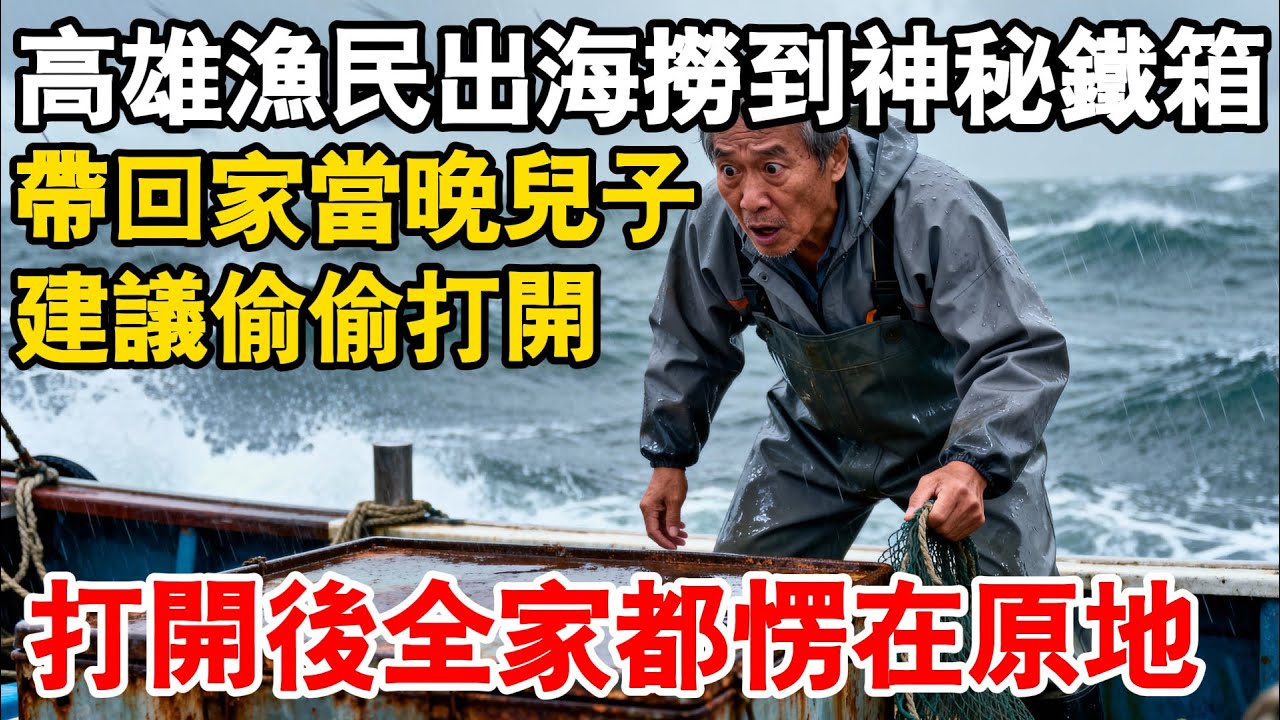 高雄漁民出海撈到神秘鐵箱，帶回家當晚兒子建議偷偷打開，打開後全家都愣在原地