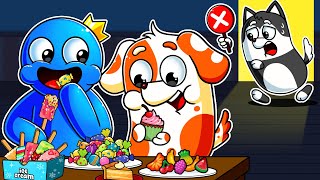 RAINBOW FRIENDS: Oh No BLUE x HOODOO! TRAPPED in SWEET CANDY WORLD! | Cartoon Animation