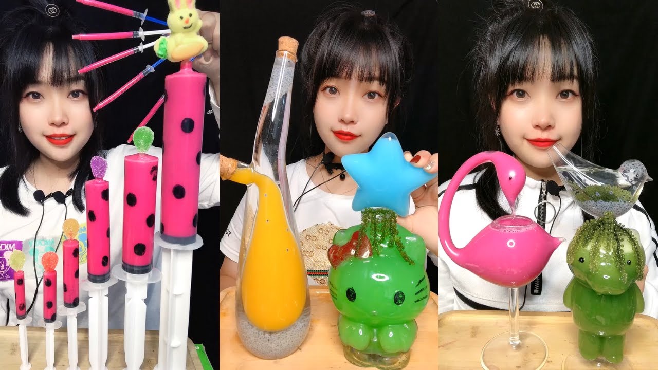 ASMR DRINKING COLORFUL BEVERAGES 🥤 빠른 식수 oruçlu içme suyu DRINKING WATER FAST ASMR