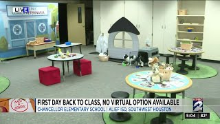 First day back to class for some students with no virtual options available