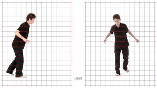 Walk Drunk Grid Overlay Young Adult Male - Animation Reference Body Mechanics