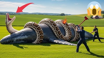 Brave Heroes Save Whale from a giant Python Attack | Animal rescue | #animals #wildliferescue