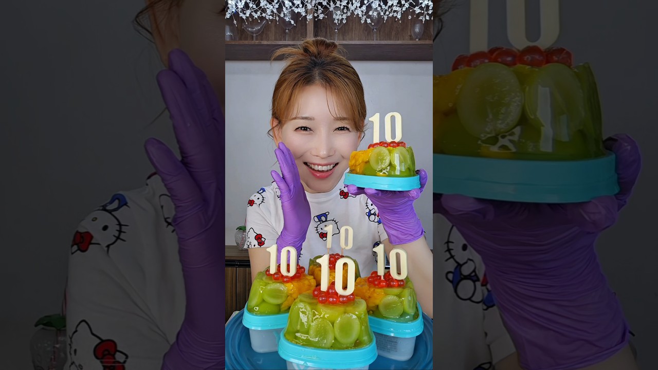 3가지 맛이 동시에 팡팡 터지는 과일젤리 조각케이크🍰 10월 생일이신분들 축하드려요 🎉 #청담언니 #요리하는메이크업아티스트