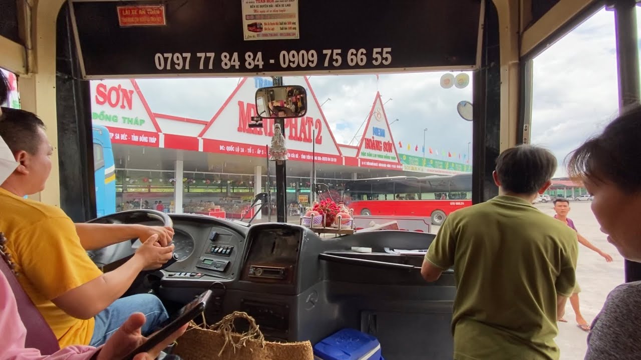 [319] TRẢI NGHIỆM XE KHÁCH TUẤN HOA GHÉ TRẠM CƠM MINH PHÁT - QUA CẦU MỸ THUẬN #xekhach #giuongnam