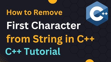 How to Remove First Character from String in C++?