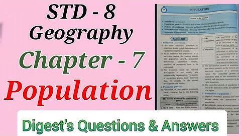 Std. 8 Geography Lesson - 7 Population Digest