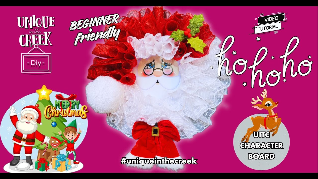 УЗНАЙТЕ, КАК СДЕЛАТЬ ЭТОТ ПРЕКРАСНЫЙ ВЕНОК С САНТОЙ | ДОСКА С ПЕРСОНАЖАМИ UITC | KIT318CH #ВЕНОК ...