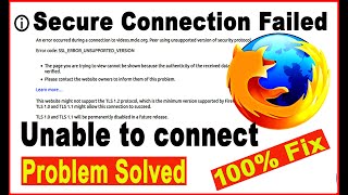 how to fix secure connection failed || mozilla firefox | unable to connect | server error solved ||