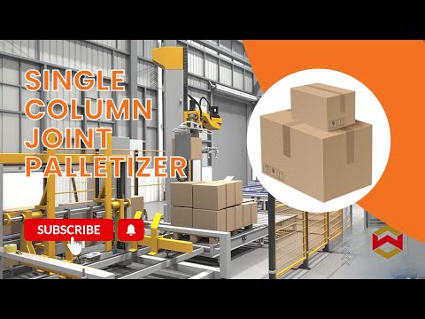 WIN-WIN PACK Fully Automatic Single Column Joint Palletizer | PLC Controlled Box #palletizing