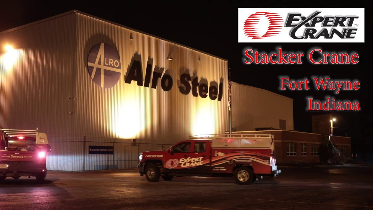 Expert Crane Stacker Crane install at Alro Steel in Fort Wayne, Indiana