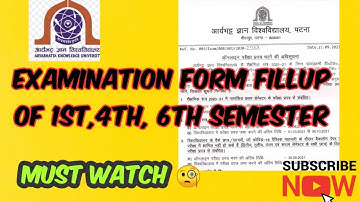 AKU NOTICE | examination form fillup for 1st, 4th, 6th semester