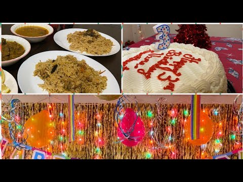 Birthday Party At Home /Birthday Party dinner and simple decoration idea