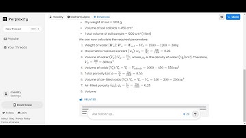 Solving a soil physics question with perplexity using wolfram alpha, GPT 4 anad academics options