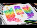 3 Ways to Paint Popsicles: Alcohol Marker, Watercolor, Colored Pencil Mixed Media Tutorial