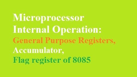 Microprocessor Internal Operation