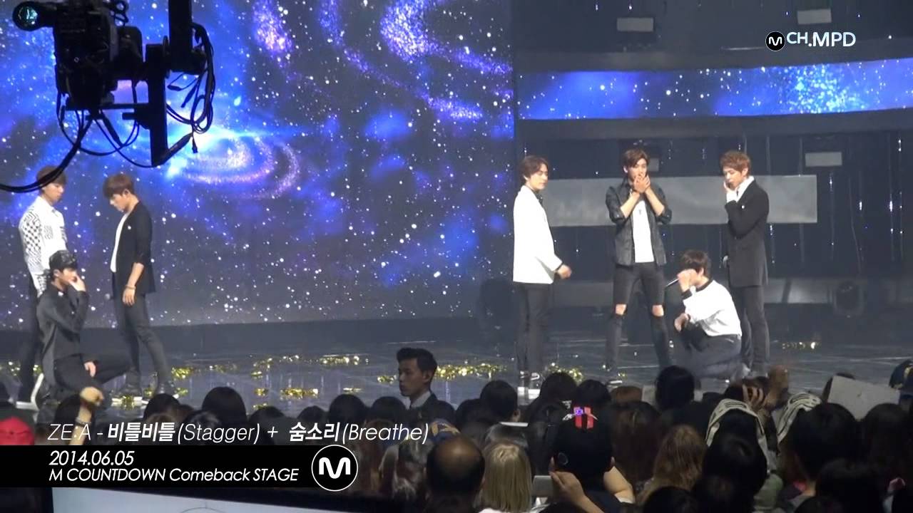 [MPD/직캠] 140605 제국의 아이들 ZE:A - 비틀비틀(Stagger) + 숨소리(Breathe) Comeback stage / full shot.ver
