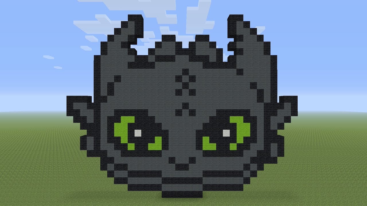 Minecraft, Toothless, Toothless Pixel Art, Minecraft Toothless Pixel Art, M...