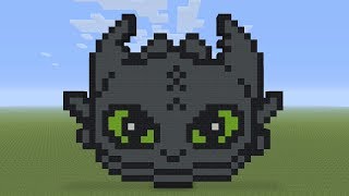 Minecraft Pixel Art - Toothless Head From How To Train Your Dragon