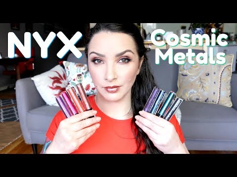 NYX Cosmetics Cosmic Metals - review, swatches and lips swatches