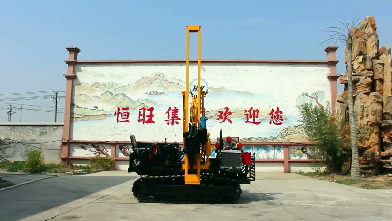 Loader type pile driver operation videos