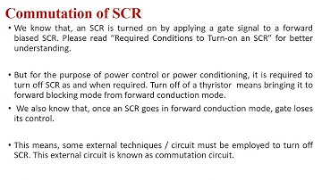 Commutation of Thyristor/SCR