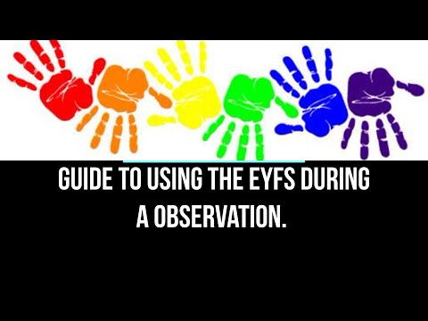 How to use the Eyfs during a observation.