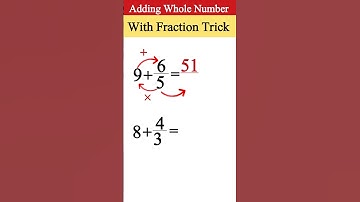 💯🤯 Whole Number Adding by a Fraction Tricks #shorts #wholenumbers #fraction #tricks #addition
