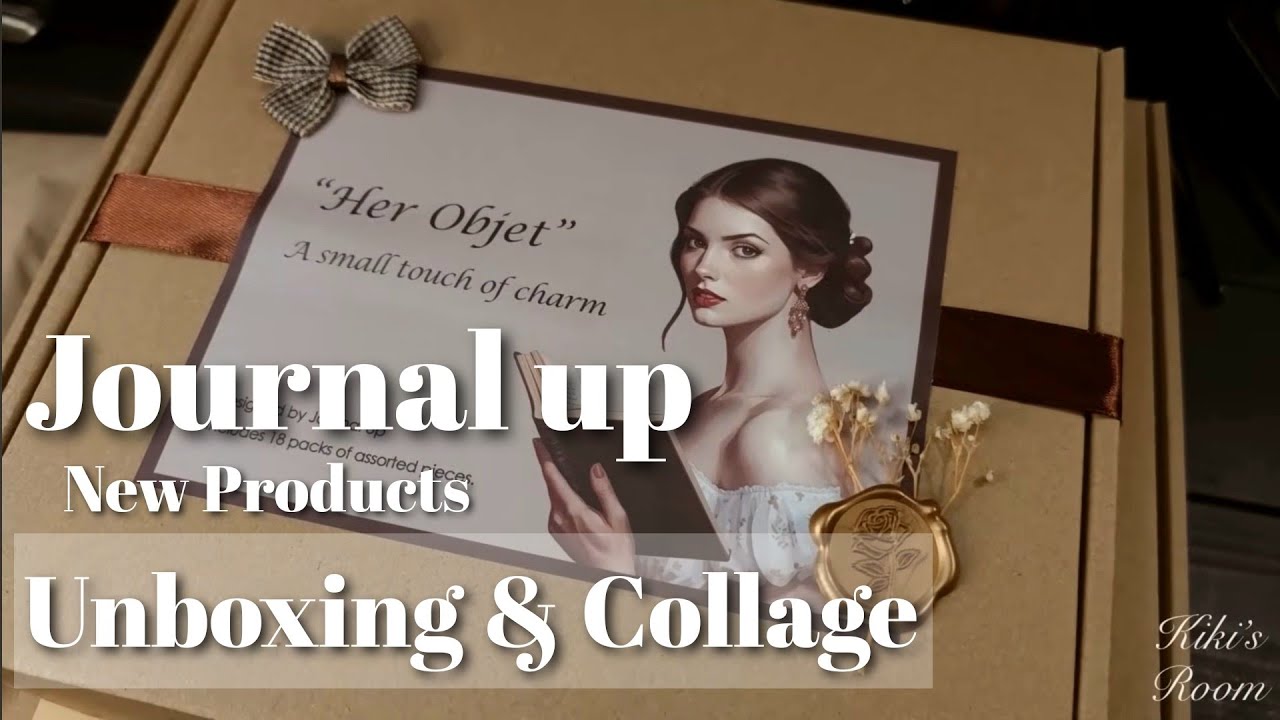 新しいポーチとステッカーセットの開封 + コラージュ🕊‎Journal up Products New Storage Pouch and Sticker Set