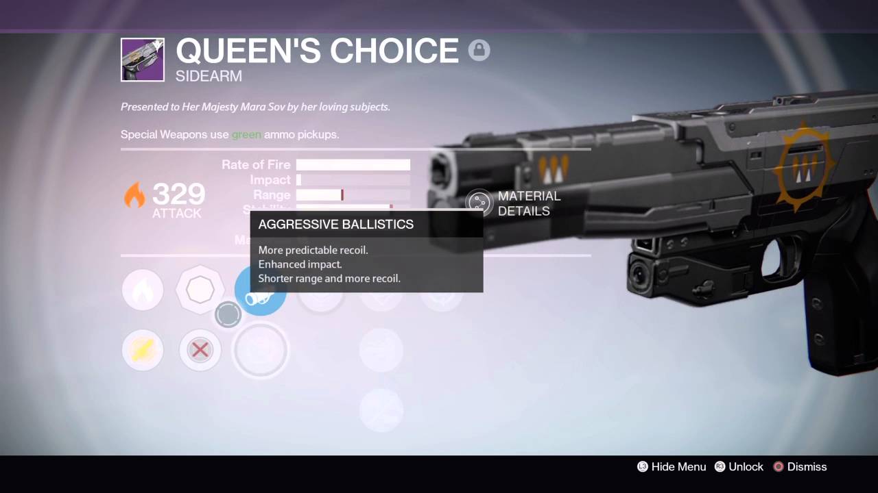 Queen's Choice Sidearm - Elder's Weapon Reward Package (Challenge Of Elders - Destiny April Update)