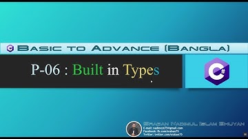 Part-6. C# B-A Tutorial (Bangla). Built in Types