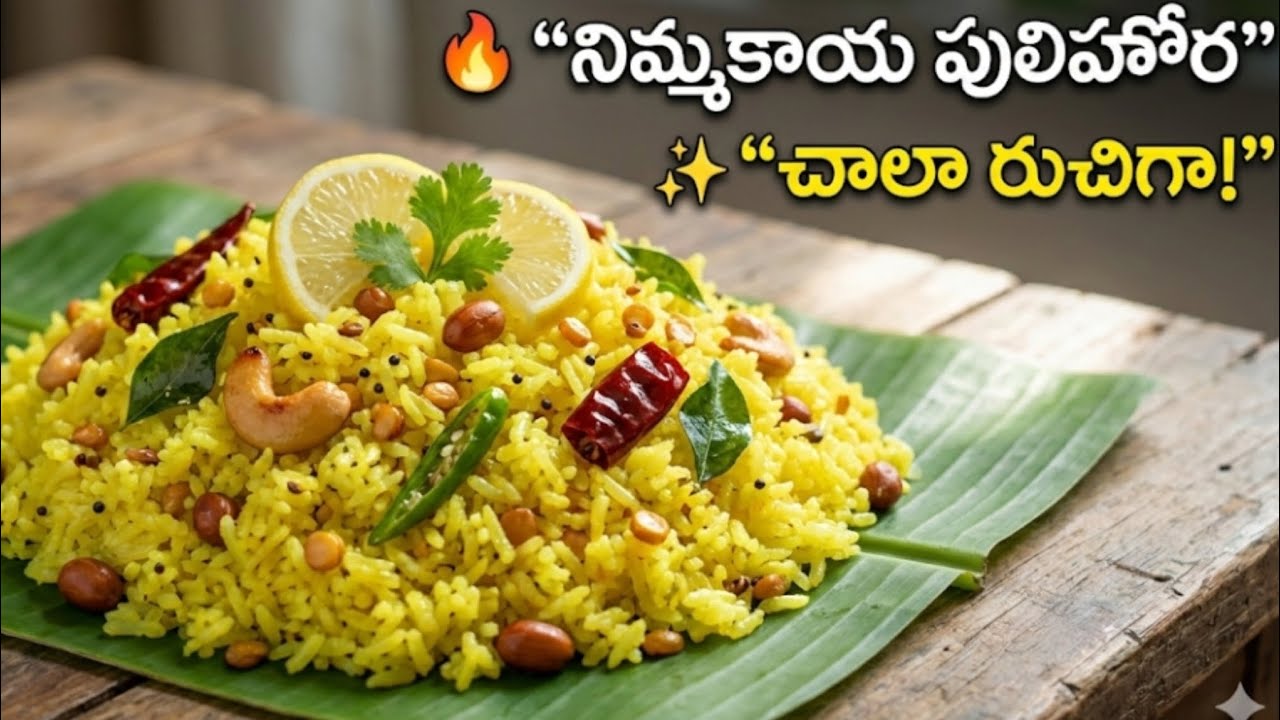 🍋5 నిమిషాల్లో సూపర్ టేస్టీ నిమ్మకాయ పులిహోర | ఎవరికైనా నచ్చుతుంది!🔥👌