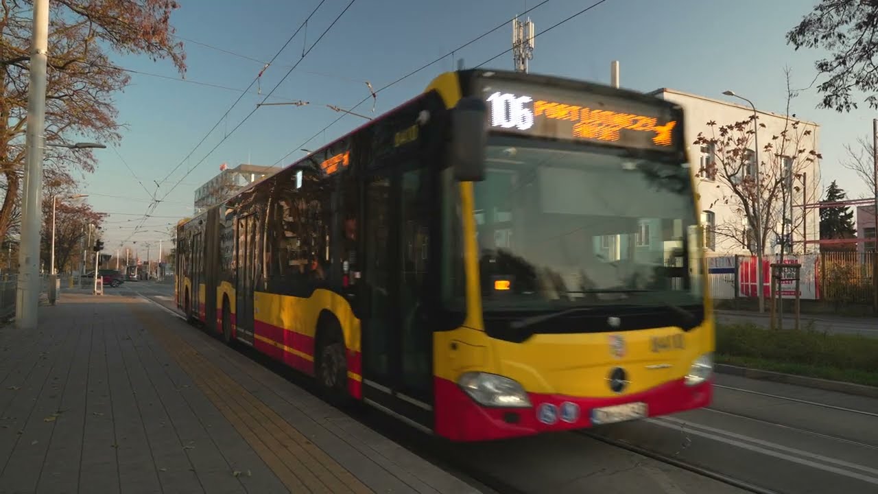 Poland, Wrocław, bus 106 ride from Śrubowa to Wrocławski Park Przemysłowy