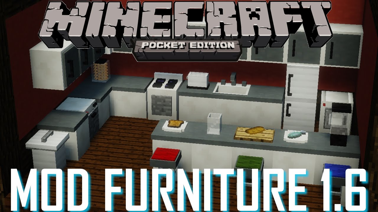 Minecraft PE - MOD Furniture 1.6 (MOVEIS) - YouTube