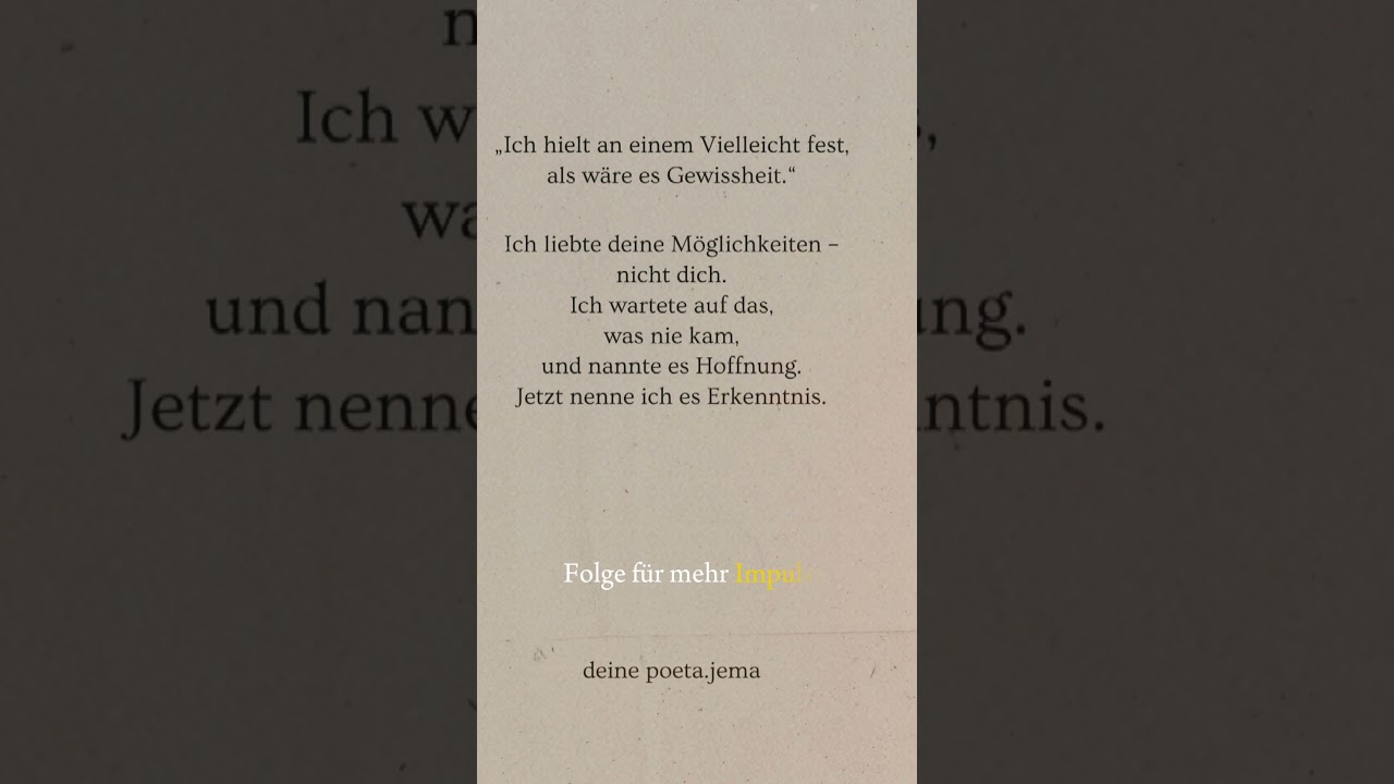 Manchmal ist das Loslassendas Ende eines Traumsund der Anfang von Wahrheit. 