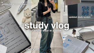 STUDY VLOG 🩰 cute uni outfit ideas, cadaver lab, updated study system