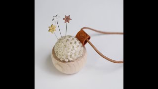 Tweed Pin Cushion With Metallic Pins From Cohana