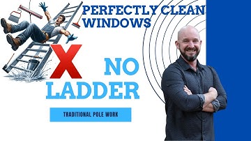 NO LADDER!!! Traditional Window Cleaning Pole Work - Moerman Liquidator with Fliq pad and SimPole