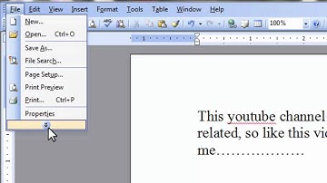 MS Word 2003 ( File menu ) Bangla tutirial