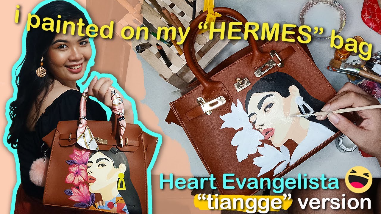 FIRST TIME BAG PAINTING  HEART EVANGELISTA (TIANGGE VERSION) 😂 