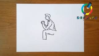 🔴How to Draw a Person Kneeling | كيفية رسم شخص راكع