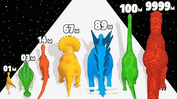 Dino Rush Jurassic Run - Level Up Dinosaur Max Level Gameplay