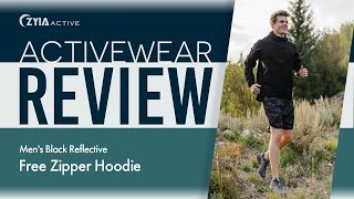 Activewear Review: Mens Black Reflective Free Zipper Hoodie #6534