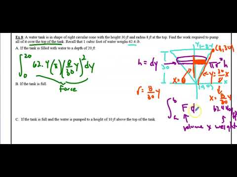 BC Lesson 32 Part 3: Work (Right Cylinder Tank Problem)