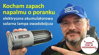Szybki test elektrycznej akumulatorowej solarnej lampy na komary ćmy i muchy