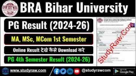 BRABU PG 1st Sem Result 2025 MA MSc MCom Session 2024 26 Babasaheb Bhimrao Ambedkar Bihar University